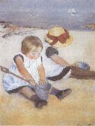 Mary Cassatt Two Children on the Beach USA oil painting artist